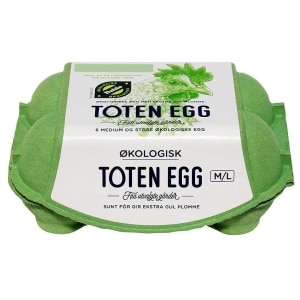 Egg Økologisk m/L 6stk 380g Toten Egg