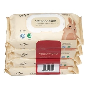 Våtservietter Plastfri 4X64stk Vilje