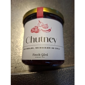 Chutney rødløk/bringebær 167ml