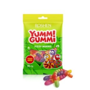 Roshen Yummi Gummi Fizzy Worms 70g