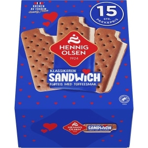 Sandwich m/Toffesmak 15stk Hennig-Olsen