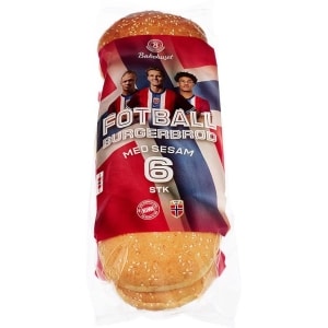 Burgerbrød Fotball m/Sesam 6pk 540g
