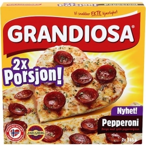 Grandiosa Pizza Pepperoni Porsjon 2pk 690g