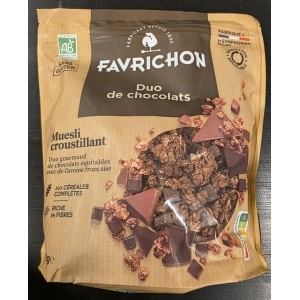Øko sprømüsli med dobbel sjokolade, glutenfri 500g Favrichon
