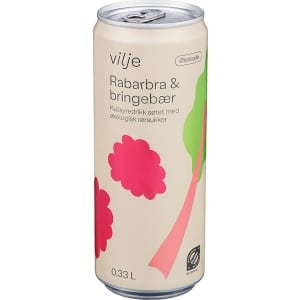 Vilje Kullsyredrikk Bringebær&Rabarbra 0,33l