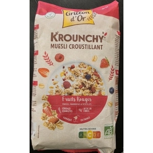 Sprø müsli med røde bær økologisk 500g Grillon d'Or